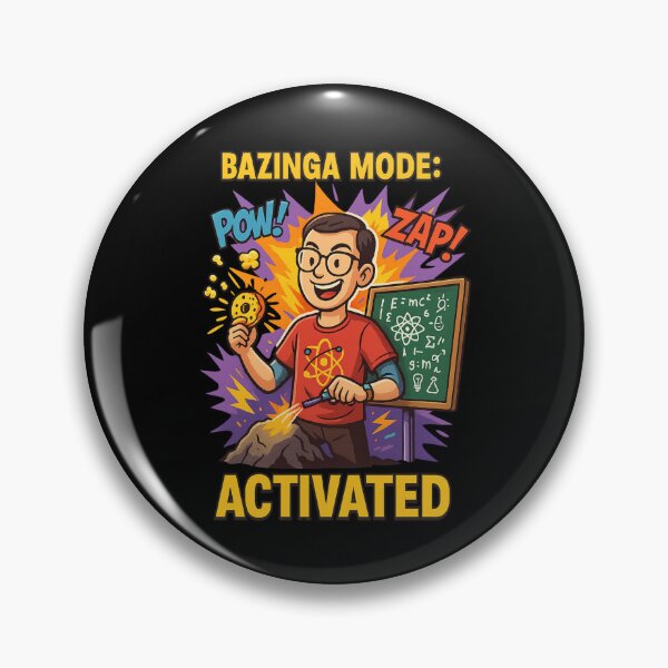 Item preview, Bazinga Mode: Activated – Funny Science Geek Cartoon designed and sold by WittyLabs.