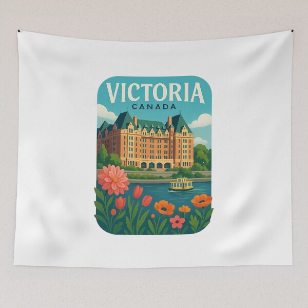 Item preview, Victoria BC Parliament and Harbour Flowers Canada designed and sold by Aryabek.