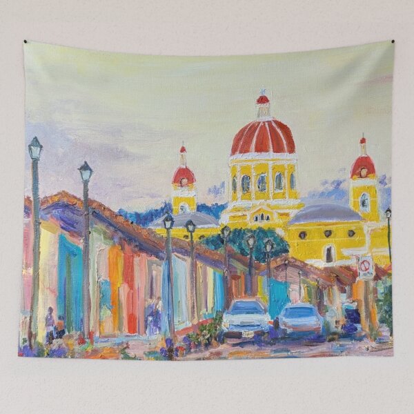 Item preview, Immaculate Conception of Mary Cathedral Church Grenada Nicaragua Original Oil designed and sold by martydav.