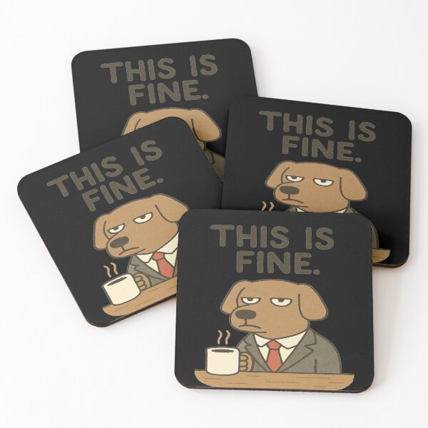 Item preview, This Is Fine Meme Dog – Funny Comic Style Design designed and sold by Project4X.