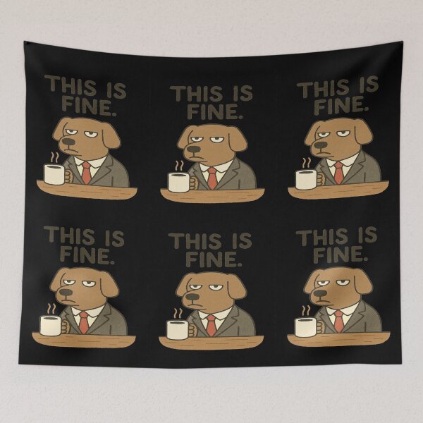 Item preview, This Is Fine Meme Dog – Funny Comic Style Design designed and sold by Project4X.
