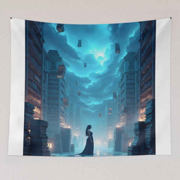 Item preview, The Library of Floating Tomes designed and sold by oanaunciuleanu.