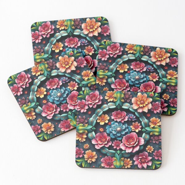 Item preview, Whimsical Pink and Blue Floral Pattern, Dark Academia Aesthetic home Decor and accessories, flowers t-shirt design  designed and sold by TheGaliyaStudio.
