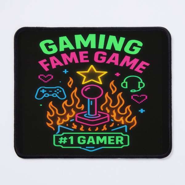 Item preview, Gaming Fame Game Neon Tee – Funny Gamer Parody designed and sold by POD DYNASTY | Original Print On Demand T-Shirt Graphics.