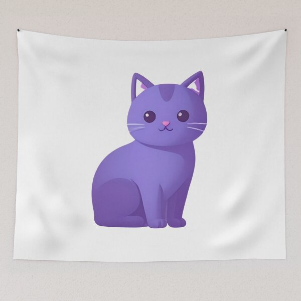 Item preview, Cute Purple Cat Cartoon Pet designed and sold by Nok-Thep.