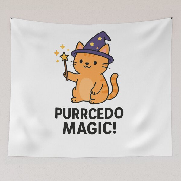 Item preview, Purrcedo Magic – Cute Wizard Cat Design designed and sold by SlomianyPisarz.