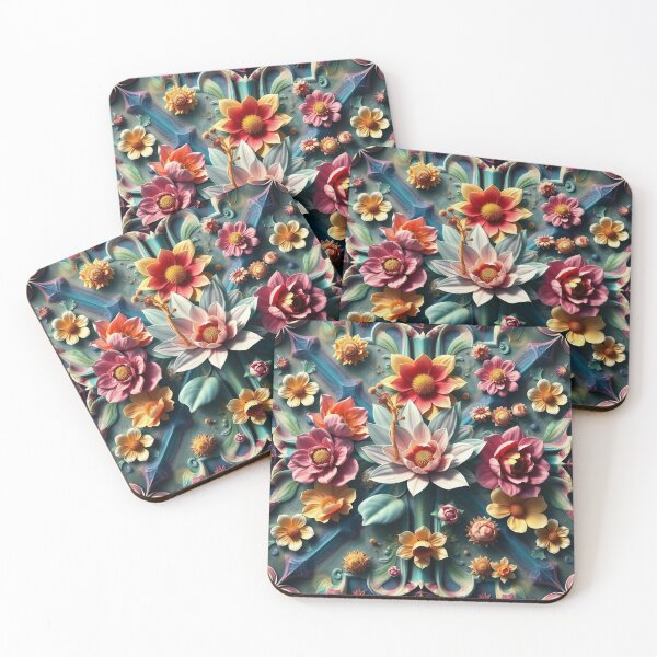 Item preview, Fantasy Floral Garden Pattern, Dreamy White and Pink Flowers home Decor and accessories, flowers t-shirt design  designed and sold by TheGaliyaStudio.