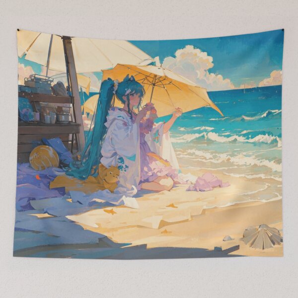 Item preview, Seaside Dreams with Parasol Girl designed and sold by SEIMEI2025.