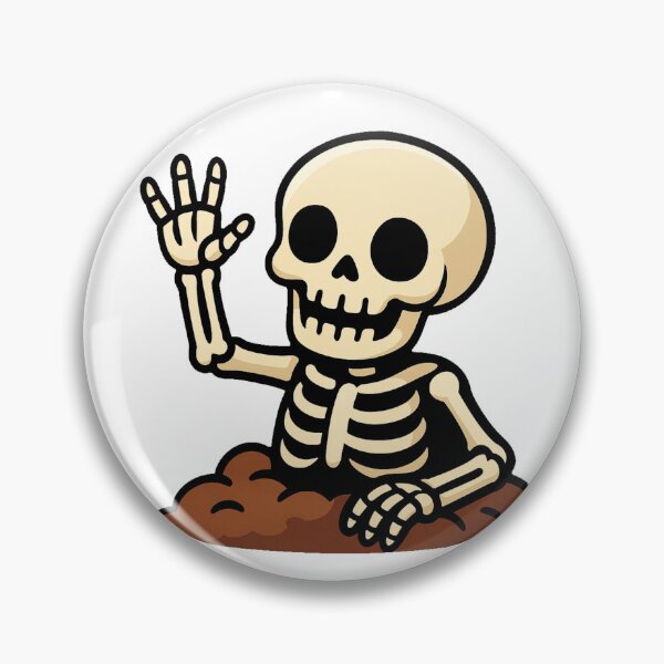 Item preview, Halloween Skeleton Cartoon Rising from Grave Spooky Cute Scary Funny Bone Character Creepy Horror Clipart Design Illustration designed and sold by Mimoshi ⭐⭐⭐⭐⭐.