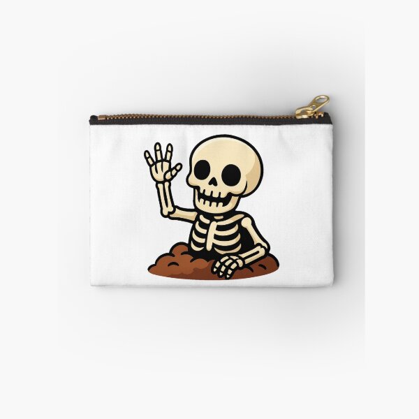 Item preview, Halloween Skeleton Cartoon Rising from Grave Spooky Cute Scary Funny Bone Character Creepy Horror Clipart Design Illustration designed and sold by Mimoshi ⭐⭐⭐⭐⭐.