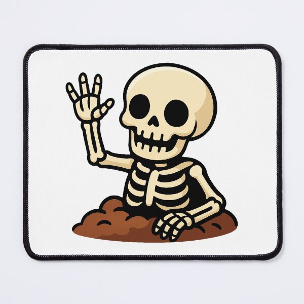 Item preview, Halloween Skeleton Cartoon Rising from Grave Spooky Cute Scary Funny Bone Character Creepy Horror Clipart Design Illustration designed and sold by Mimoshi ⭐⭐⭐⭐⭐.