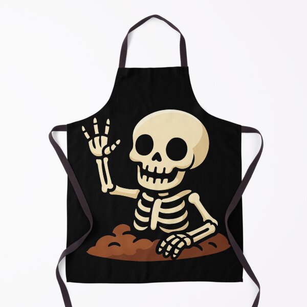 Item preview, Halloween Skeleton Cartoon Rising from Grave Spooky Cute Scary Funny Bone Character Creepy Horror Clipart Design Illustration designed and sold by Mimoshi ⭐⭐⭐⭐⭐.