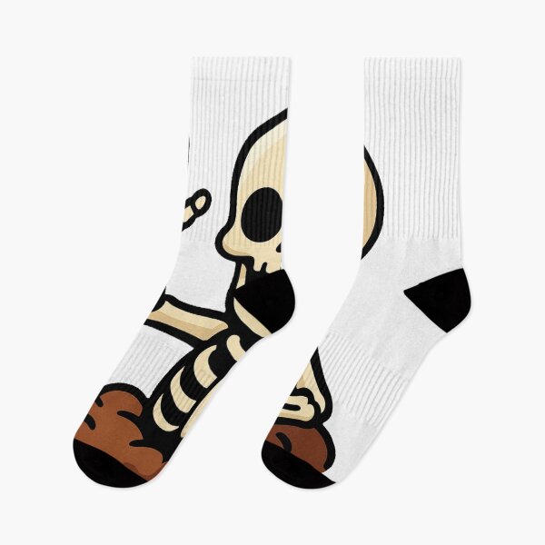 Item preview, Halloween Skeleton Cartoon Rising from Grave Spooky Cute Scary Funny Bone Character Creepy Horror Clipart Design Illustration designed and sold by Mimoshi ⭐⭐⭐⭐⭐.