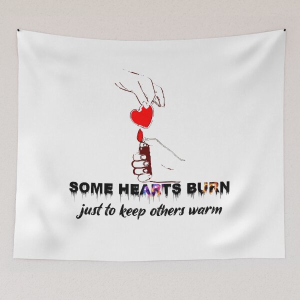 Item preview, Some Hearts Burn – Emotional Love & Sacrifice Typography Design designed and sold by essenthreads.