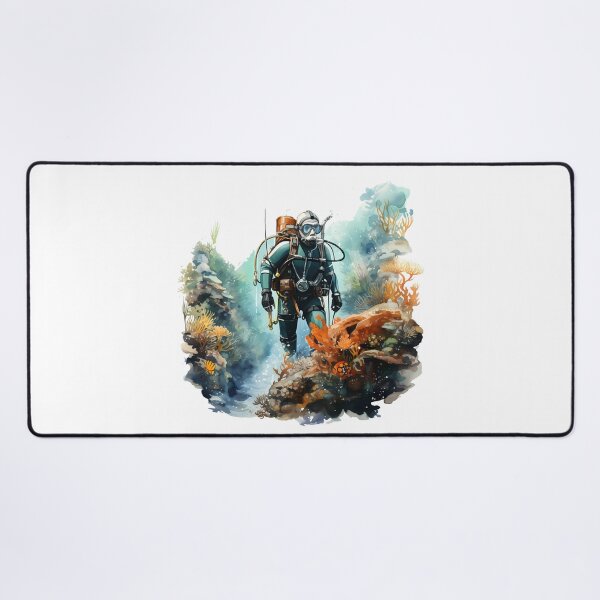 Item preview, Scuba Diver on Coral Reef – Underwater Adventure Design designed and sold by pixeldizajn.