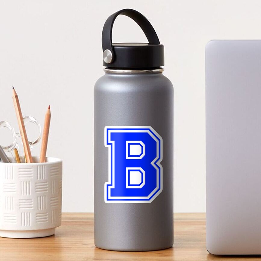 "Varsity Letter B Blue Monogram" Sticker For Sale By Roselia | Redbubble