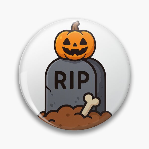Item preview, Halloween Grave Tombstone RIP with Jack O Lantern Pumpkin Creepy Bone Spooky Graveyard Scary Cartoon Horror Decoration designed and sold by Mimoshi ⭐⭐⭐⭐⭐.