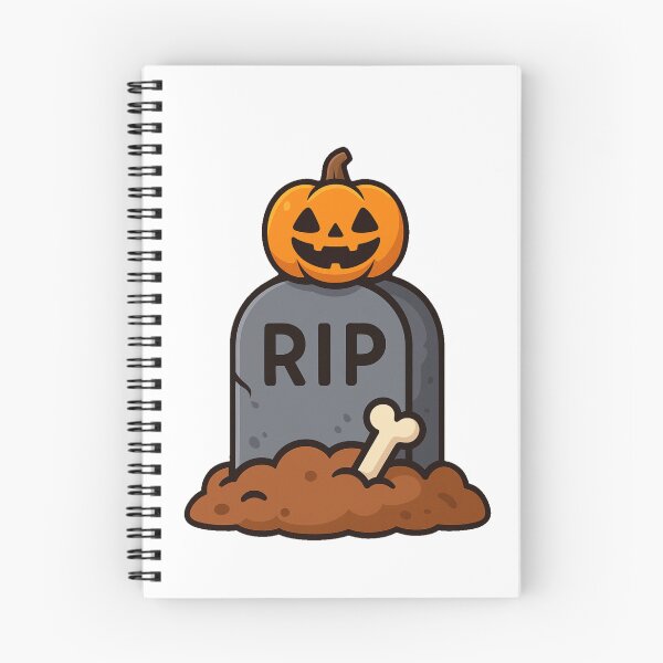 Item preview, Halloween Grave Tombstone RIP with Jack O Lantern Pumpkin Creepy Bone Spooky Graveyard Scary Cartoon Horror Decoration designed and sold by Mimoshi ⭐⭐⭐⭐⭐.