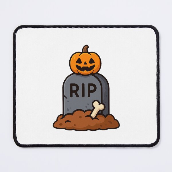 Item preview, Halloween Grave Tombstone RIP with Jack O Lantern Pumpkin Creepy Bone Spooky Graveyard Scary Cartoon Horror Decoration designed and sold by Mimoshi ⭐⭐⭐⭐⭐.