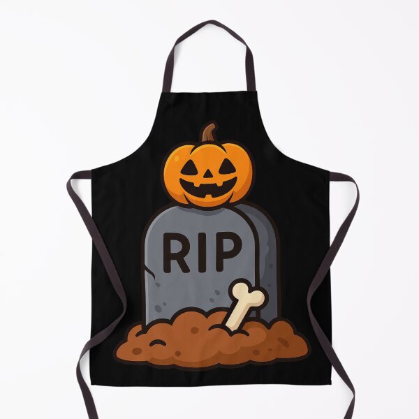 Item preview, Halloween Grave Tombstone RIP with Jack O Lantern Pumpkin Creepy Bone Spooky Graveyard Scary Cartoon Horror Decoration designed and sold by Mimoshi ⭐⭐⭐⭐⭐.