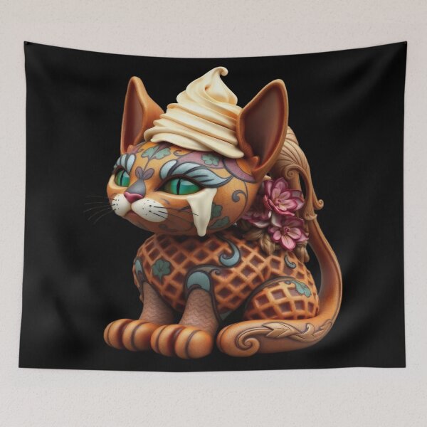 Item preview, Kawaii Chocolate Waffle Kitten - Adorable Ice Cream. designed and sold by Ralek.