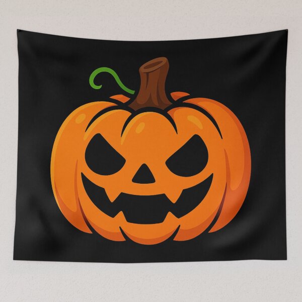 Item preview, Scary Halloween Pumpkin Jack O Lantern Face Creepy Carved Orange Cartoon Pumpkin Spooky Smiling Horror Festive Design designed and sold by Mimoshi ⭐⭐⭐⭐⭐.
