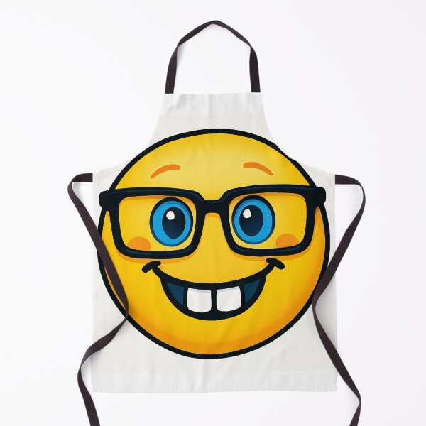 Item preview, Smiley with square nerd glasses – Happy cartoon emoji designed and sold by chrisbe-.