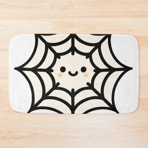 Item preview, Cute Kawaii Smiling Spider Web with Happy Face Adorable Chibi Halloween Cartoon Decorative Element for Kids designed and sold by Mimoshi ⭐⭐⭐⭐⭐.