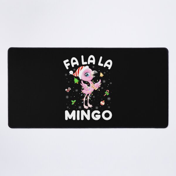 Item preview, Fa La La Mingo Christmas Flamingo with Santa Hat and Xmas Lights designed and sold by KinaGregor1.