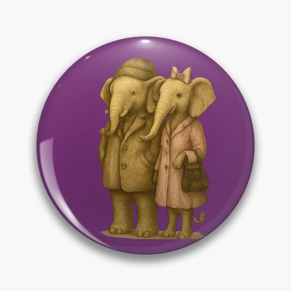 Item preview, Illustrated Elephant Couple. Couple d'Éléphants Illustrés designed and sold by Drawingshirts.