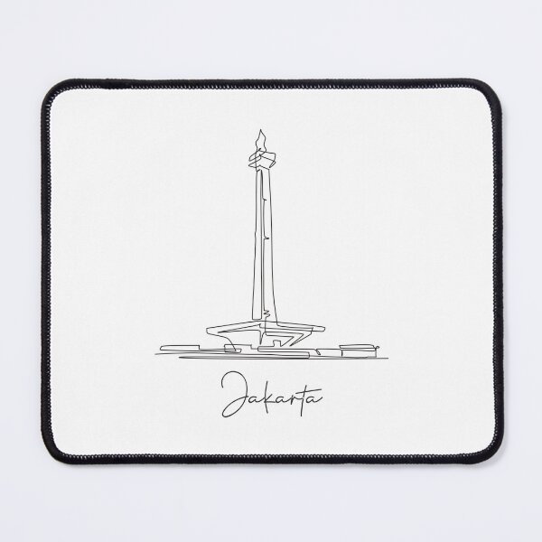Item preview, Arte lineal de Yakarta: diseño minimalista de paisaje urbano designed and sold by FK2012.