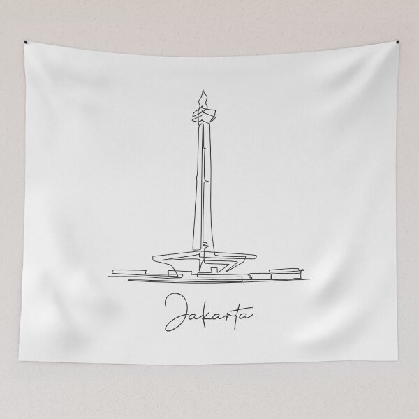Item preview, Jakarta Lineart: Minimalist Cityscape Design designed and sold by FK2012.