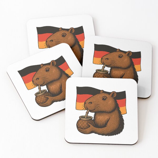 Item preview, Cute Capybara Drinking Yerba Mate – Germany Flag Edition designed and sold by flamini.