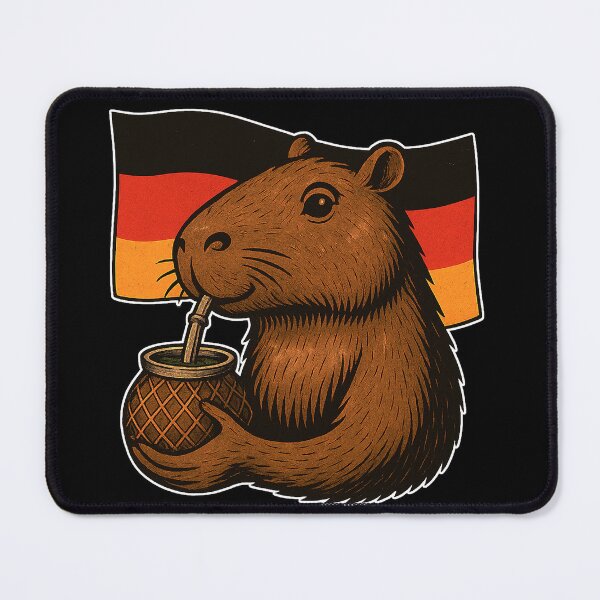 Item preview, Cute Capybara Drinking Yerba Mate – Germany Flag Edition designed and sold by flamini.