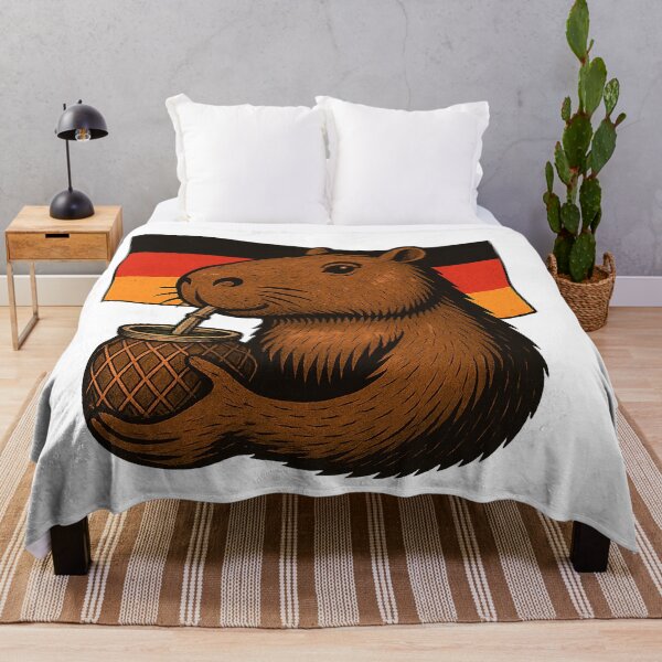 Item preview, Cute Capybara Drinking Yerba Mate – Germany Flag Edition designed and sold by flamini.
