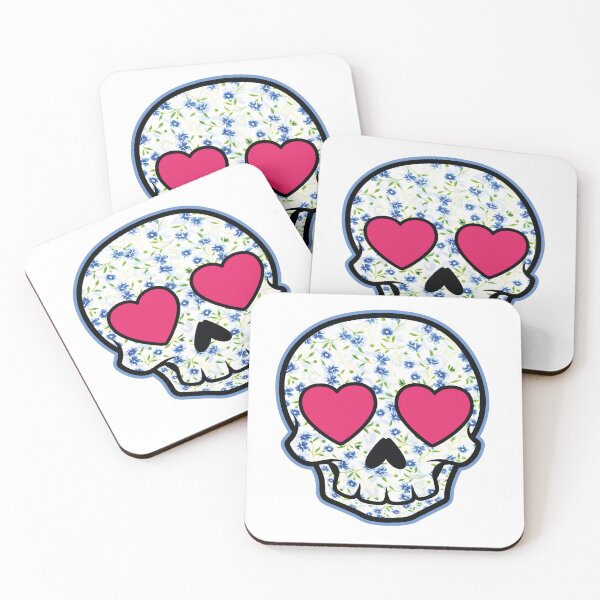 Item preview, Cartoonish Style Flower Heart Skull  designed and sold by Brainstorming99.