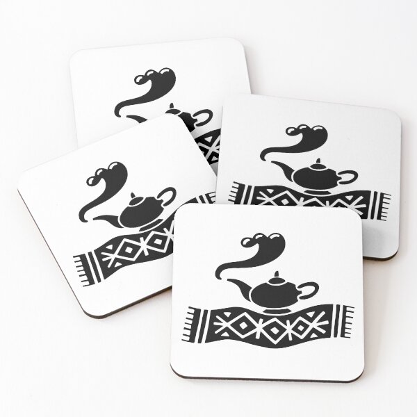 Item preview, Black And White Genie Lamp Oriental Carpet Travel Logo designed and sold by DuckAndDuckPrints.