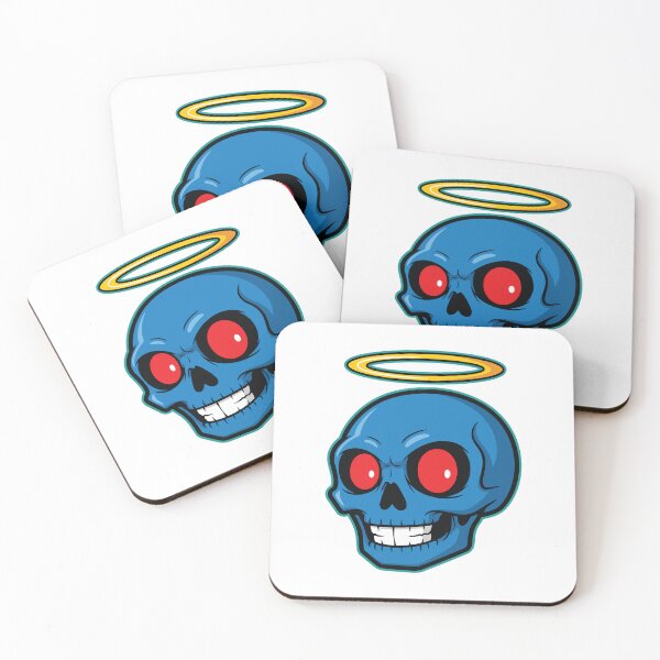 Item preview, Cartoonish Style Blue Red Eyes Skull designed and sold by Brainstorming99.