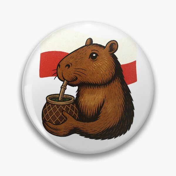 Item preview,  Cute Capybara Drinking Yerba Mate – Polish Flag Edition designed and sold by flamini.