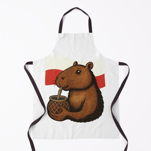 Item preview,  Cute Capybara Drinking Yerba Mate – Polish Flag Edition designed and sold by flamini.