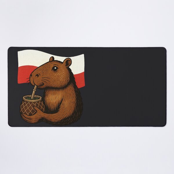 Item preview,  Cute Capybara Drinking Yerba Mate – Polish Flag Edition designed and sold by flamini.