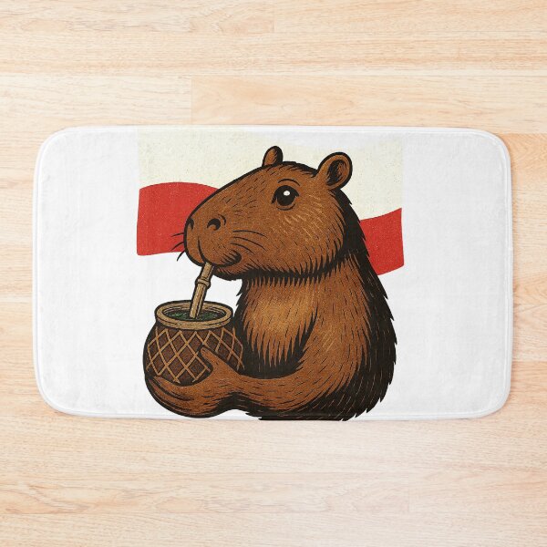 Item preview,  Cute Capybara Drinking Yerba Mate – Polish Flag Edition designed and sold by flamini.