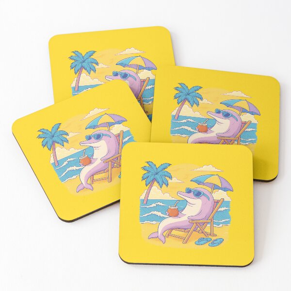 Item preview, Chill Dolphin Drinking Yerba Mate – Fun Tropical Beach Design designed and sold by flamini.