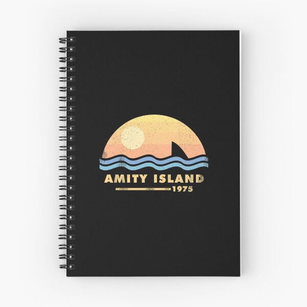 Item preview, Amity Island 1975 Vintage Sunset Shark Fin Beach Ocean Retro Summer designed and sold by RomayneMoskop1.