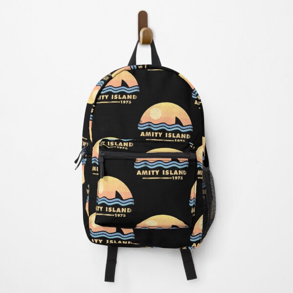 Item preview, Amity Island 1975 Vintage Sunset Shark Fin Beach Ocean Retro Summer designed and sold by RomayneMoskop1.