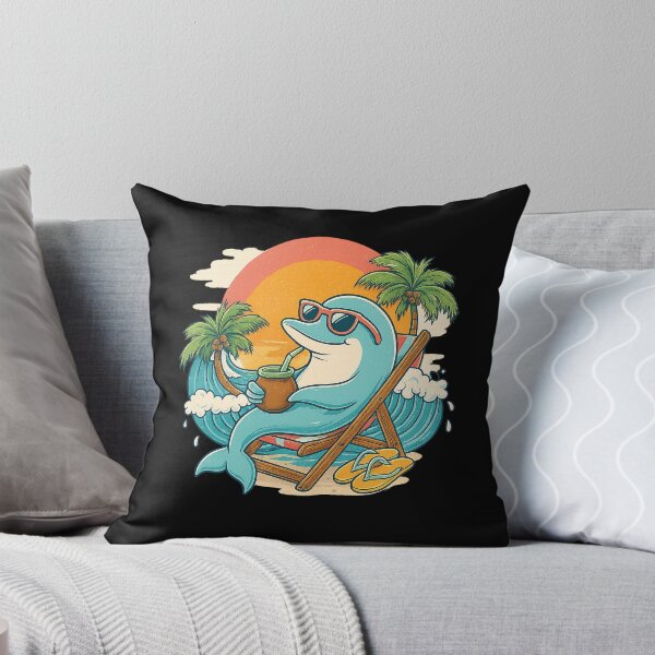 Item preview, Cool Dolphin Drinking Yerba Mate – Summer Beach Retro Design designed and sold by flamini.