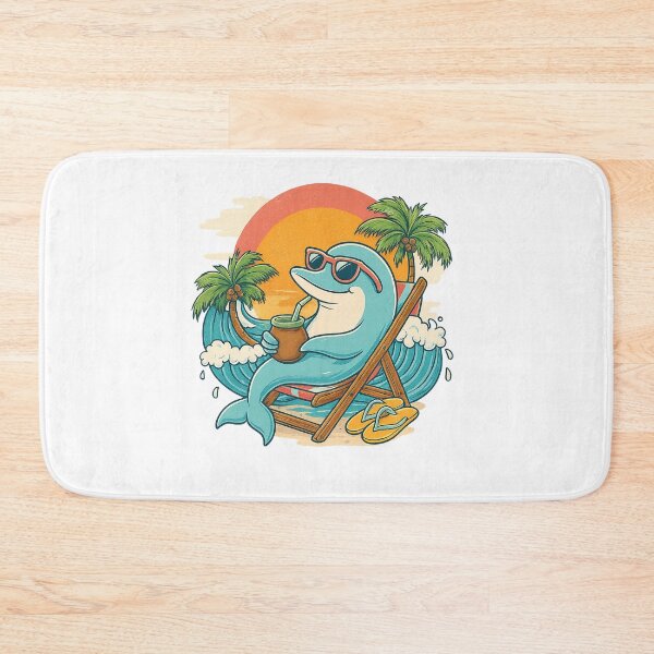 Item preview, Cool Dolphin Drinking Yerba Mate – Summer Beach Retro Design designed and sold by flamini.