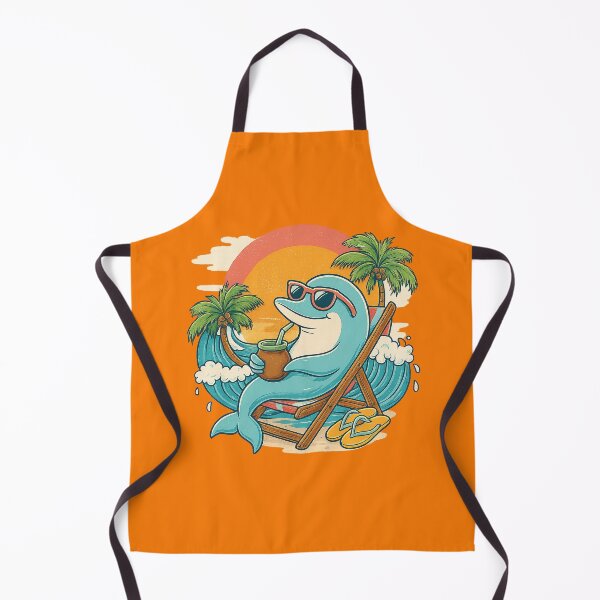 Item preview, Cool Dolphin Drinking Yerba Mate – Summer Beach Retro Design designed and sold by flamini.