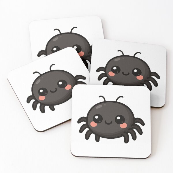 Item preview, Cute Kawaii Spider with Round Body Blushing Cheeks Smiling Face Adorable Chibi Halloween Cartoon Animal Character designed and sold by Mimoshi ⭐⭐⭐⭐⭐.