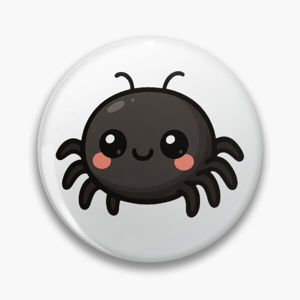 Item preview, Cute Kawaii Spider with Round Body Blushing Cheeks Smiling Face Adorable Chibi Halloween Cartoon Animal Character designed and sold by Mimoshi ⭐⭐⭐⭐⭐.